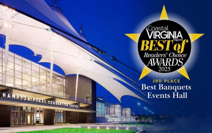 Coastal Virginia Magazine Best of Readers' Choice Awards 2025 - 3rd Place Best Banquets Events Hall